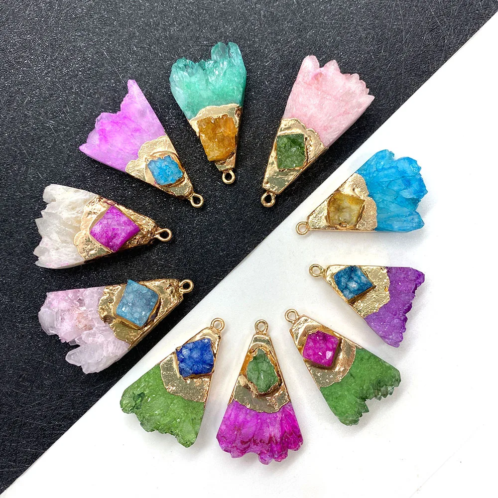 

1pcs Natural Stone Irregular-shaped Crystal Pendant Used for Jewelry DIY Handmade Necklace and Bracelet Accessories Size18-45mm