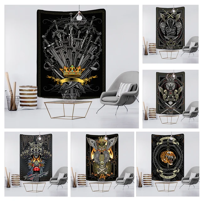 Psychedelic Hippie Tarot Tapestry Wall Hanging