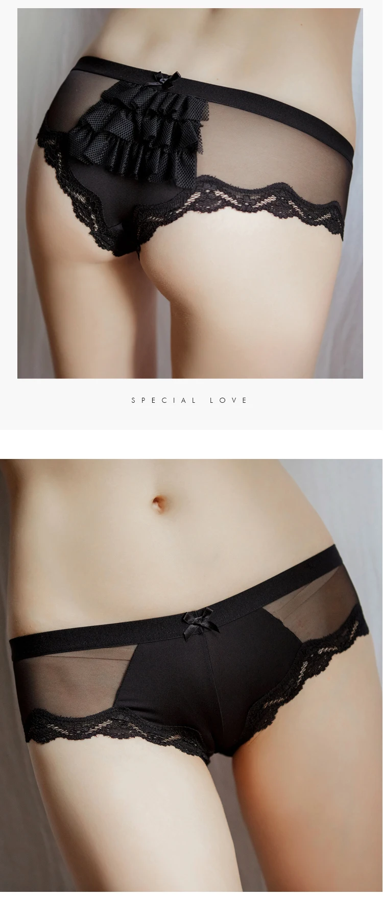 TERMEZY New Amazing Sexy Panties Women Mid Waist Lace Thongs and G Strings Underwear Pure Colour Ladies Panties Panty M/L