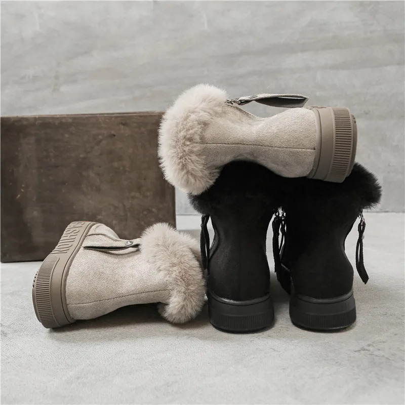 Moipheng/женские замшевые ботинки; botas mujer invierno; зимние ботинки, увеличивающие рост; ботинки на высоком каблуке; женские ботинки без застежки