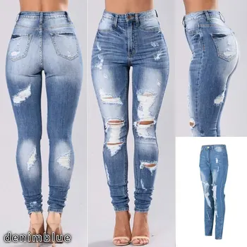 

Shredded holes, rotten jeans, tide elasticity, skinny beggar pants, women