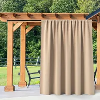 Waterproof Outdoor Blackout Curtain Panel, Monochromatic, Thermal Insulated and UV Protection, Rod Pocket, Patio or Balcony 1
