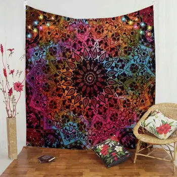 

Simsant Mandala Tapestry Bohemian Elephant Wolf Tapestry Indian Traditional Cotton Tapestry for Dorm Apartment Decor GT2TDBLX025