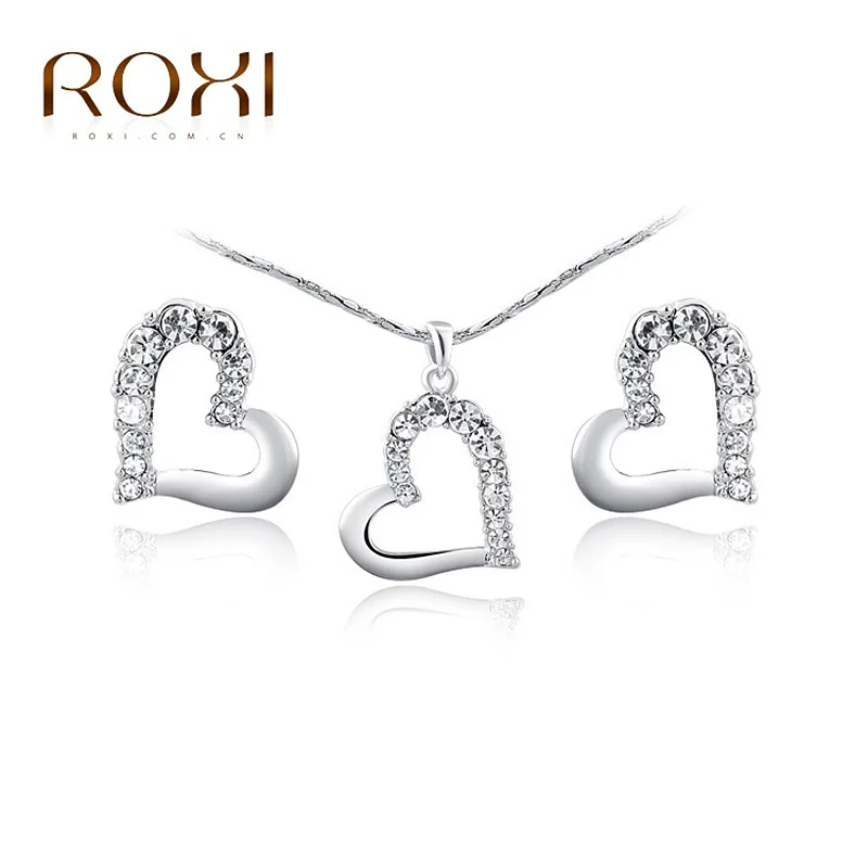 

Korean-style Fashion Earings Set Wholesale Women's Alloy Heart Shape Necklace Set Two-Piece Set Foreign Trade a Generation of Fa