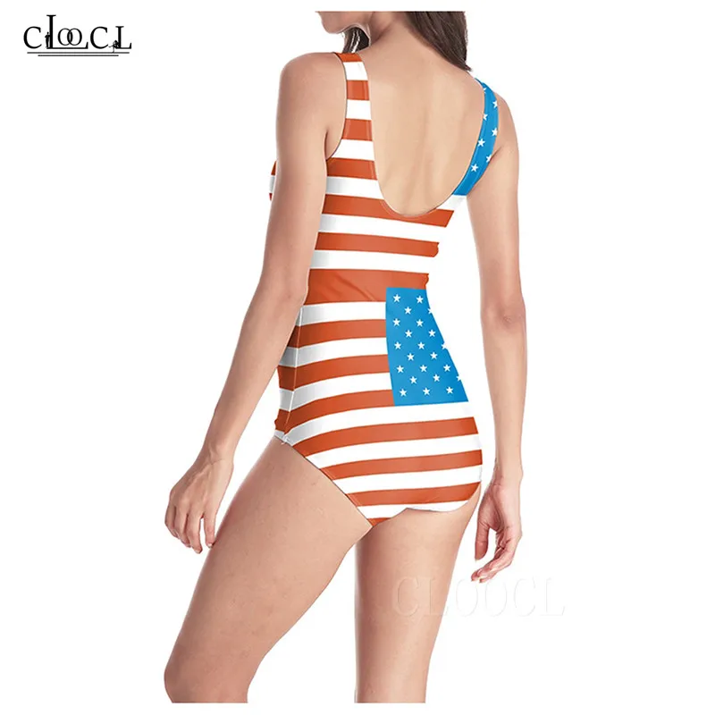 Hot Sportswear Swimming Suit For Women Sleeveless Sexy Swimsuit American Flag Swimwear 3D Print Beach One Piece Swimsuits badpak (1)