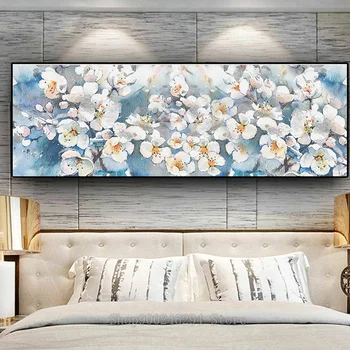 

Large Abstract White Poppy Flowers 5d diy Diamond painting Diamond Embroidery full round square drill rhinestone painting FF677