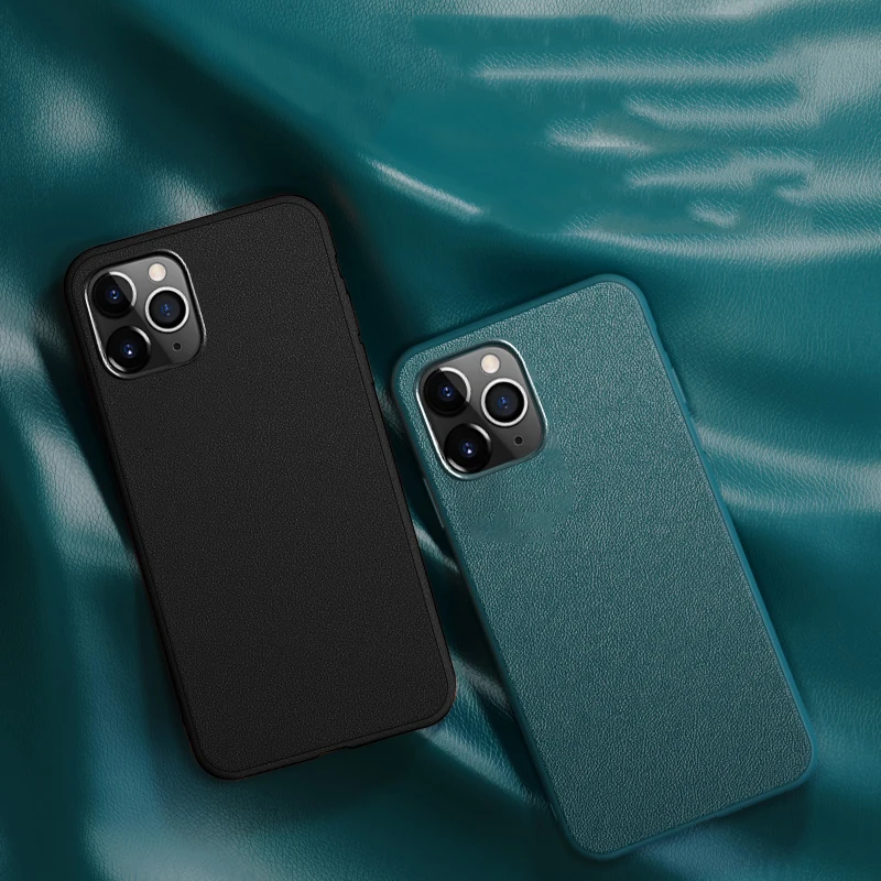 Ultra Thin Leather Phone Case For iPhone 13 12 12Mini 11 Pro MAX XSMAX XR X XS SE2020 7 8 Plus Slim Soft Silicone Protect Cover | Мобильные