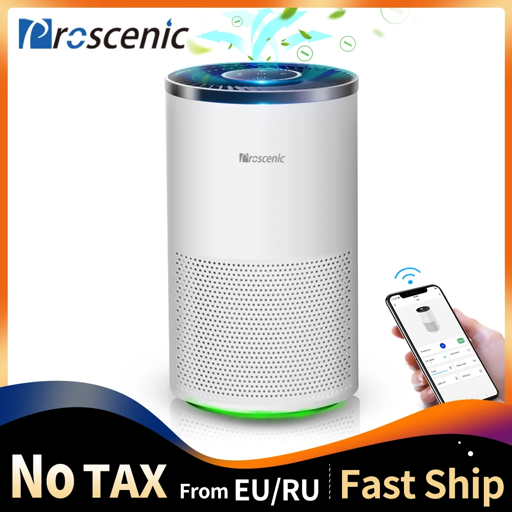 Proscenic A8 Smart WiFi Air Purifier for Home with H13 True HEPA Filter APP & Alexa Control 99.97% Air Cleaner