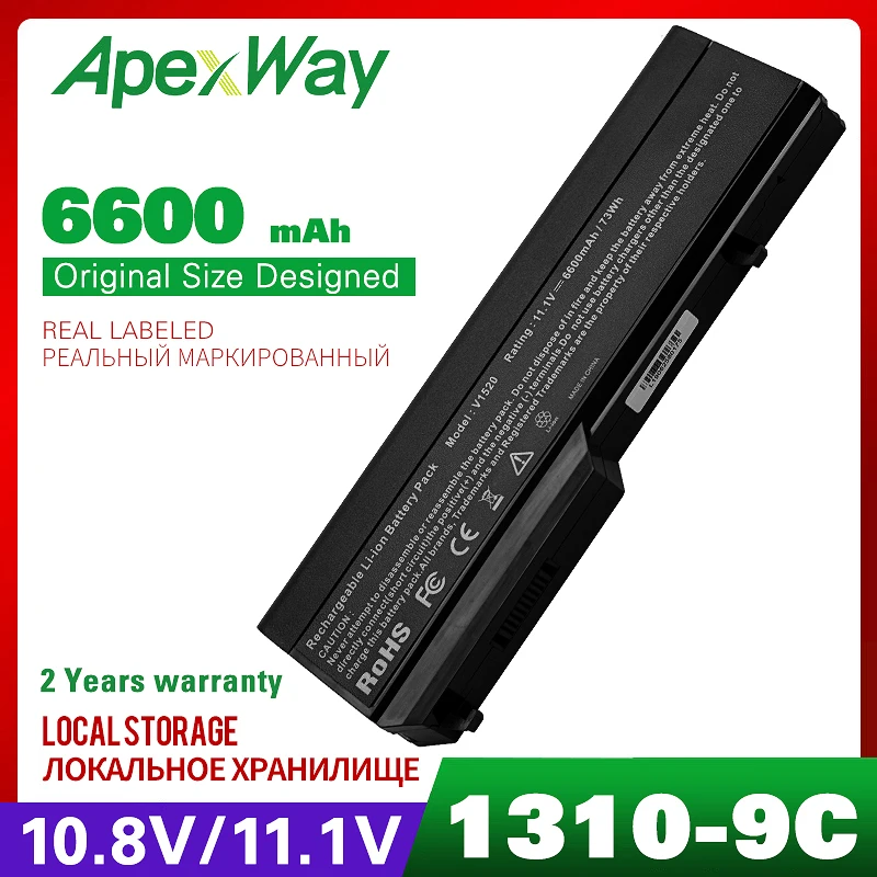6600mAh лаптоп с Батарея для dell Vostro 1510 1520 2510 1310 1320 0N241H 312-0724 451-10655 K738H N950C T114C U661H