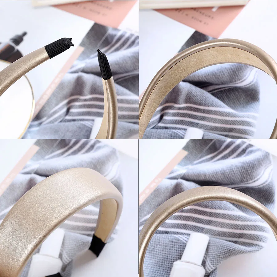 Haimeikang Fashion Satin Bezel Headband Solid Color Hair Accessories Women Autumn Winter Head Hoop Wide-brimmed Headdress