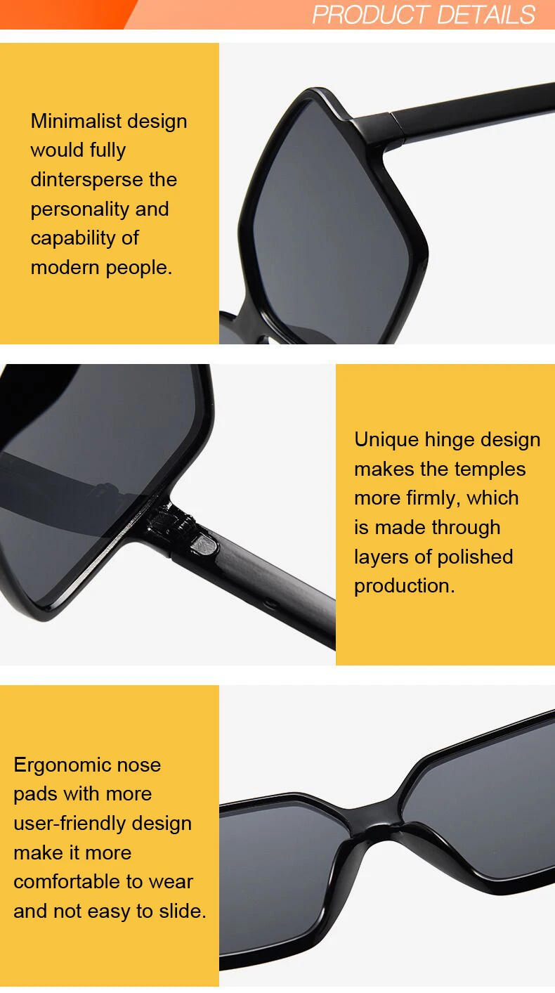 Black Square Oversized Sunglasses Women Big Frame Colorful Sun Glasses Female Mirror Oculos Unisex Gradient Hip Hop Shades white sunglasses women