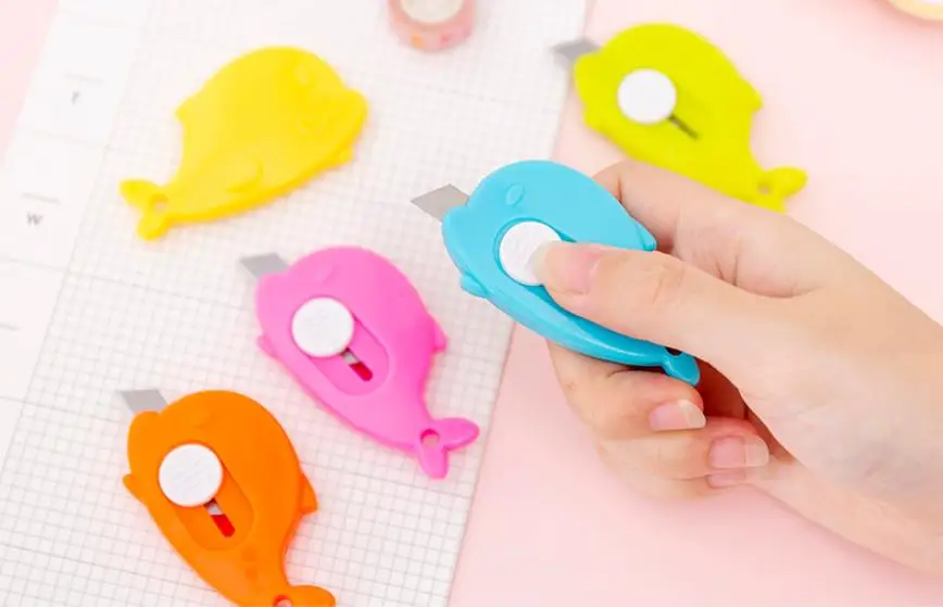 1 шт. нож для рыбы Kawaii Канцелярские Принадлежности Детские ремесла универсальный нож Канцелярские Принадлежности для студентов ремесло принадлежности для детского сада