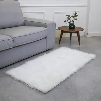 

Rectangle Wool Carpet Carpet Floor Fluffy Rugs Bedroom Mat Dining Room Sofa Warm Anti-Skid Luxurious