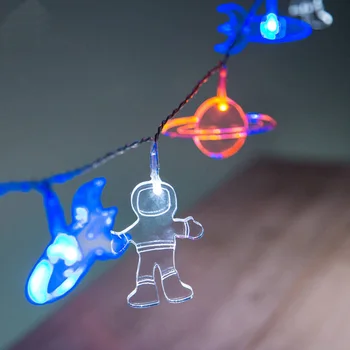 

10 LED Baby Room Decoration Led Home Outer Space String Garland Light Astronauts Spaceship Rocket Mars for Birthday kid Gift