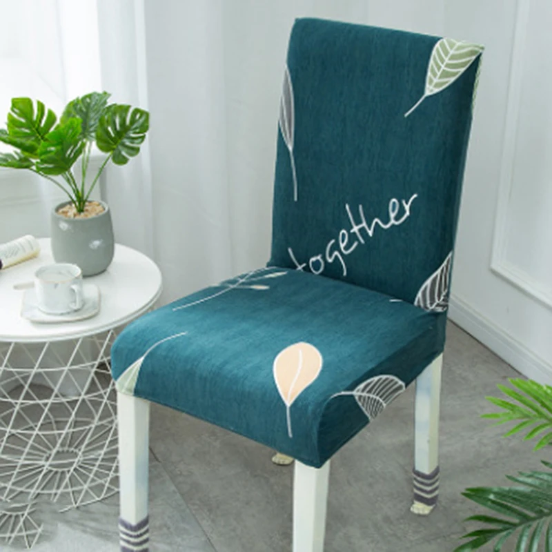 Green feather Тисненной сиденье чехлы на стулья снимается и стирается растянуть банкет Hotel Бытовая Обеденная чехлы на стулья расходные материалы - Цвет: Green feather