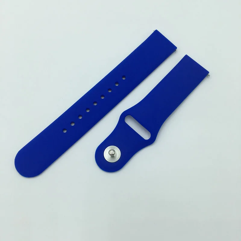 blue Galaxy watch band для samsung Galaxy watch Active 2 40 мм 44 мм ремешок 46 мм 42 мм Шестерня S3 мягкий силиконовый браслет 20 мм 22 мм ремешок - Цвет ремешка: blue