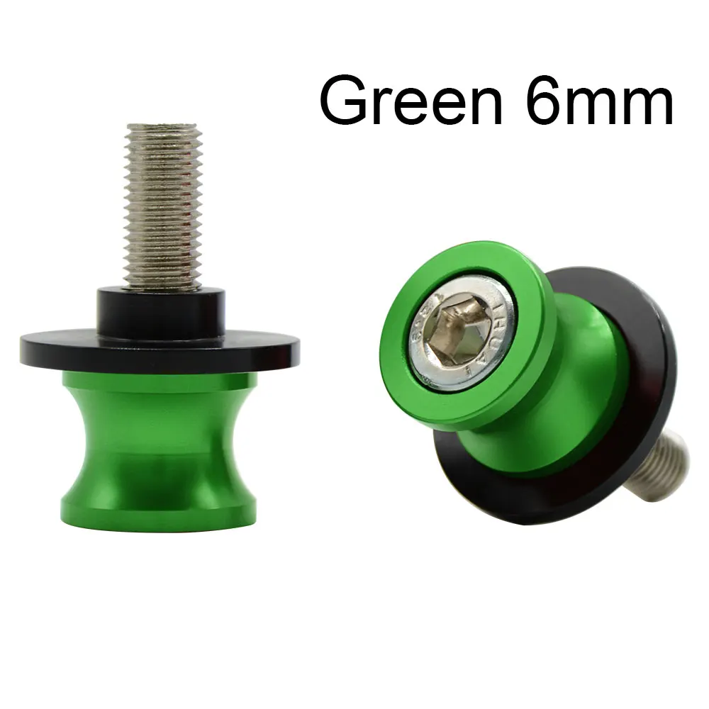 Green 6mm Мотоцикл Swingarm катушка ползунки качели рычаг Катушки ползунки для Benelli Tornado 2003- Ducati 749 999 Honda CBR1000RR CBR600RR - Цвет: Green 6mm