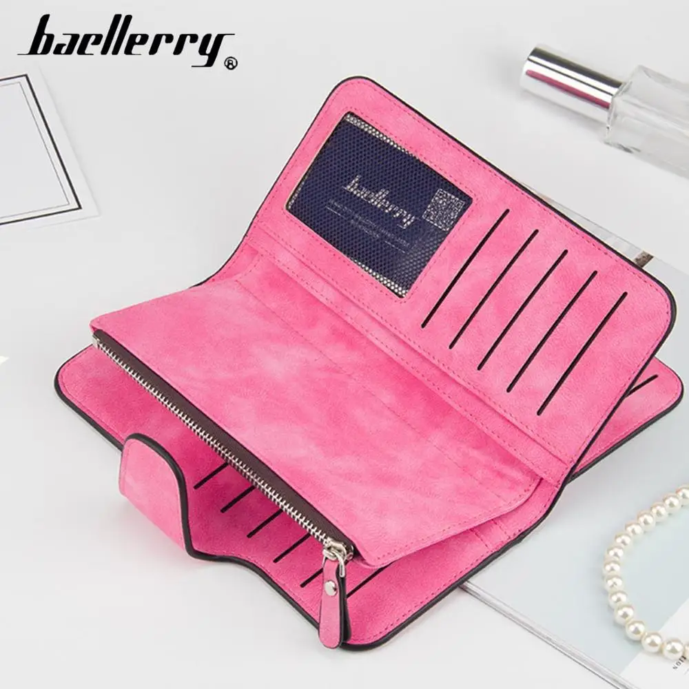 2024 Women Wallets Name Engrave Fashion Long Leather Top Quality Card Holder Classic Female Purse  Zipper  Wallet For Women 4
