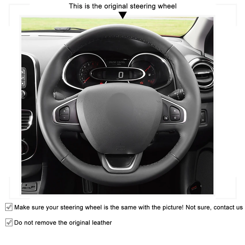 MEWANT черный искусственная кожа обертывание чехол рулевого колеса автомобиля для Renault Clio 4(IV) Captur