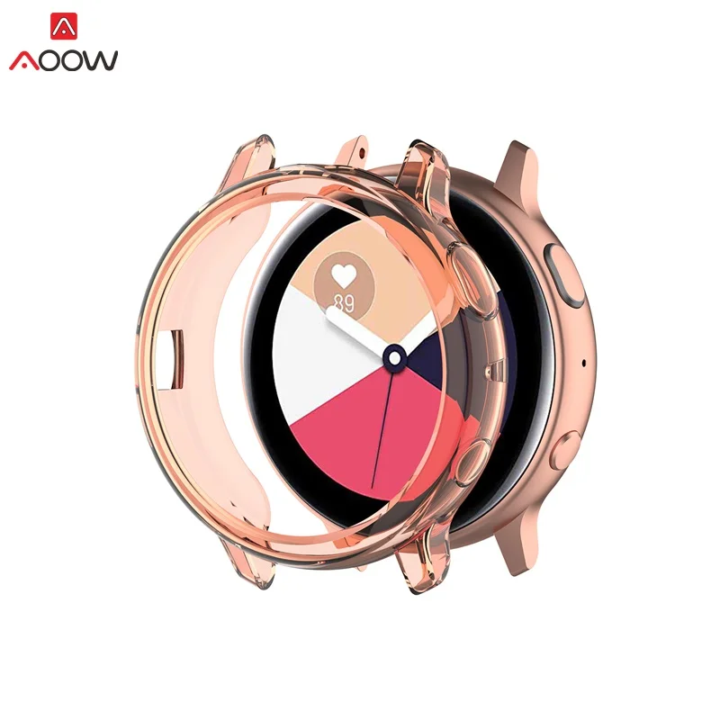 AOOW защитный чехол для samsung Galaxy Watch Active 2 R830 R820 ультра-тонкий полный чехол рамка 40 мм 44 мм чехол для часов