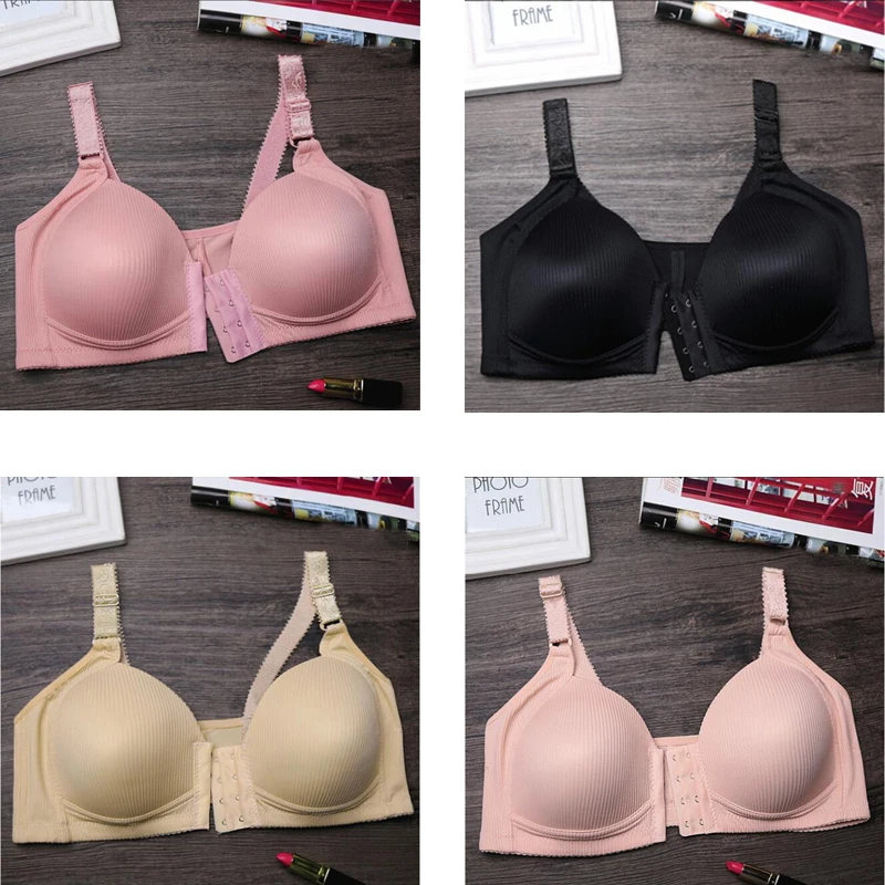 Front Closure Wireless Bra Push Up Minimizer bras for women Non-padded  Unlined Full Coverage lingerie Free shipping 38 40 42 44 - AliExpress