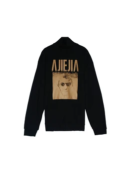 

2020 couple dresshigh-necked boyfriend Wind guard women's Korean version of loose comic print coat