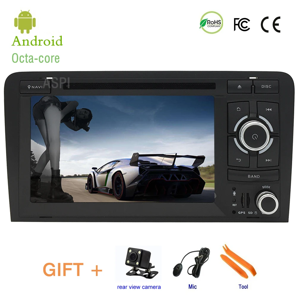 7 ''IPS экран Автомобильный мультимедийный плеер DVD для Audi A3 2003-2011 S3 RS3 Android 8 0