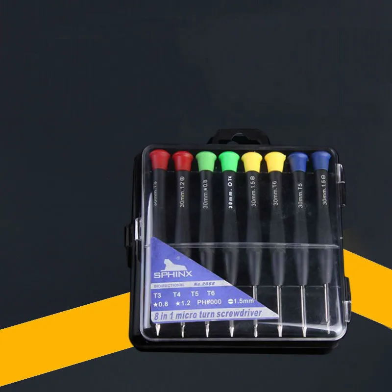 Sphinx mobile phone screwdriver disassemble8 in 1 multi-function combination set 0.8 1.2 five-pointed star plum screwdriver Sphinx mobile phone screwdriver disassemble8 in 1 multi-function combination set 0.8 1.2 five-pointed star plum screwdriver