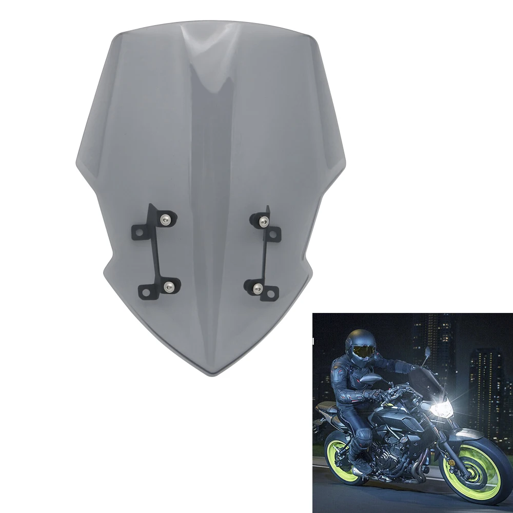 MT07 FZ07 ABS лобовое стекло мотоцикла ветровое стекло Ветер Щит протектор с кронштейном для- Yamaha MT FZ 07 MT-07 FZ-07