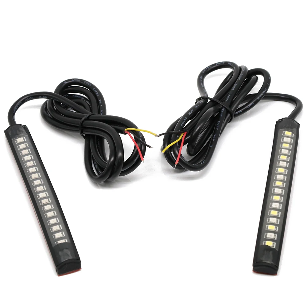 

1PC Super Bright Motorcycle 17LED Fork Light Strip Amber Turn Signal Indicator Lamp White Daytime Running Lights 12V For Honda