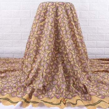 

Zhenguiru African Lace Fabric Rotation Pattern French Embroidery Bright Diamond Lace Nigerian Fabric For Women Party A1925