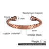 Twisted Pure Copper Magnetic Bracelet Adjustable Health Energy Bangles Arthritis Pain Relief Open Cuff Jewelry Women Resizable 2