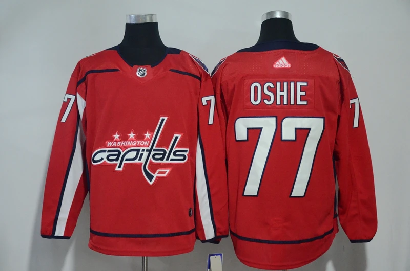 Все прошитой Для мужчин Washington TJ Oshie Александра Овечкина Tom Holtby Nicklas Backstrom Braden Евгений Кузнецова Майки - Цвет: as photo
