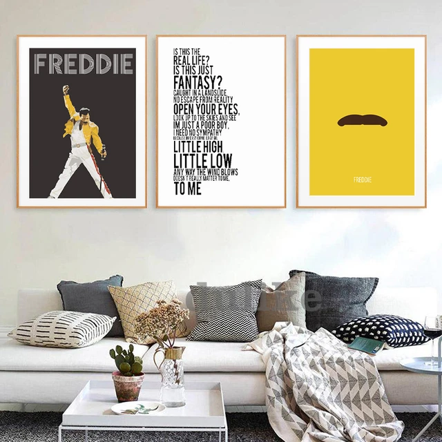 Freddie Mercury Queen Song Lyrics Posters and Prints Music Wall