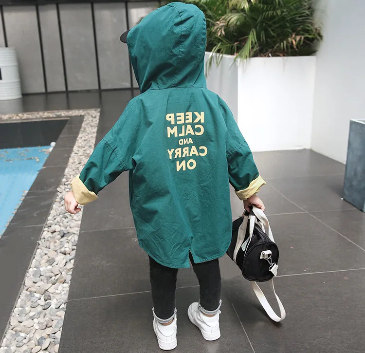 

Spring And Autumn Children Coat Children Double-sided Wear Trench Coat Jacket Recruit Agents