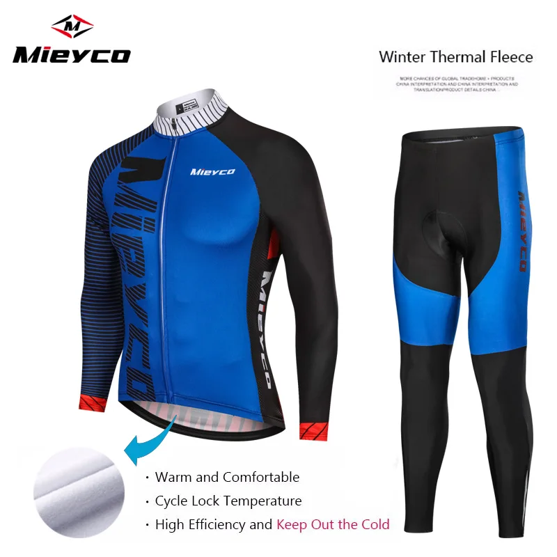 Mieyco Keep Warm Cycling Jerseys Set Maillot Ropa Ciclismo Invierno MTB Bicycle Clothing Winter Thermal Fleece Sportswear