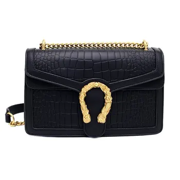 

Classic Solid Alligator Print Embossing Female Satchel Bag Fashion Chains High Quality Shoulder Bags for Women 2020