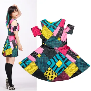 

Halloween Women Dress The Nightmare Before Christmas Sally Pitching Dress Knee Length Party Costume For Adult