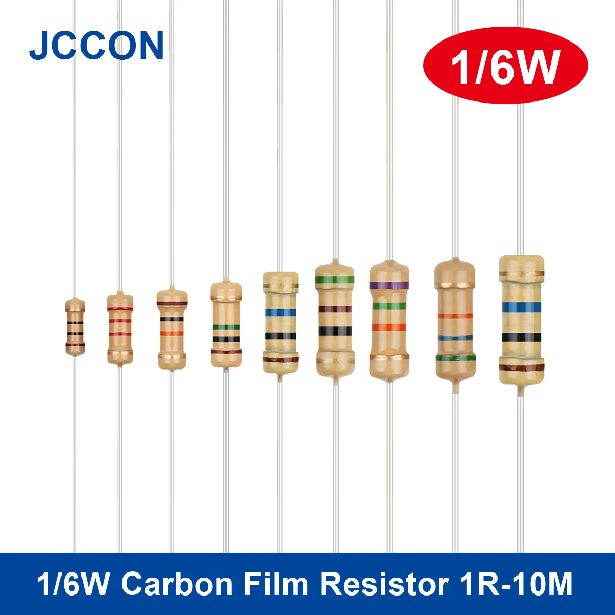 Widerstand carbon film non inductive  RCC050  100R  0,5W 5/%  6ppm//°C 10 pcs