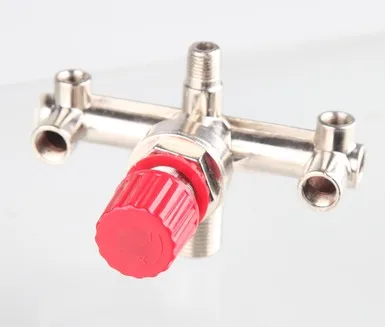 

Air compressor parts Bama bracket / wind / air compressor outlet 6 ports iron bracket with Safety valve adjustable pressure