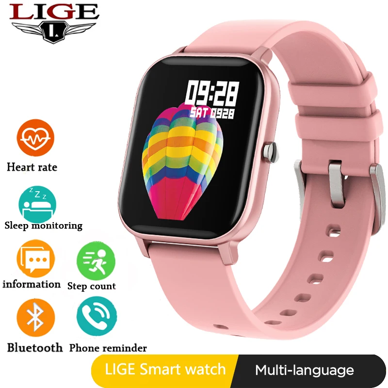 

LIGE 2020 Smart Watch Women Sports Fitness Tracker IPX7 Waterproof LED Full Touch Screen suitable For Android ios smartwatch Men