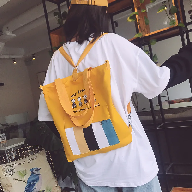 

Backpack Women School Bags 2019 New Fashion Female Cartoon Zipper Canvas Students Shoulder Bags Backpacks