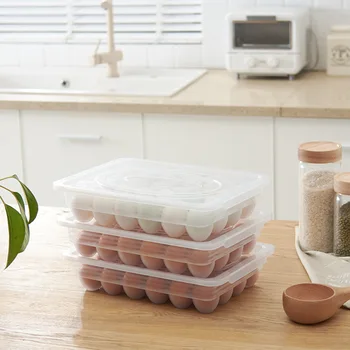 

Kitchen Storage Box Egg Box Double Layer Plastic Fresh-keeping Container Refrigerator Finishing Box Storage Egg Box Wholesale