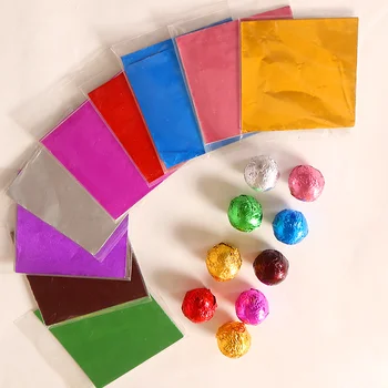 

100pcs/lot 8*cm 10*10cm Colorful Tinfoil Paper Chocolate Paper Candy Tea Packaging Aluminum Foil Paper For Chocolate Fountain