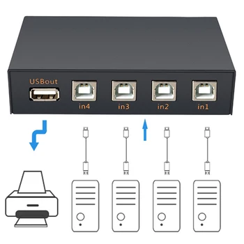 

Keyboard Printer Sharing Device Office Tool USB 2.0 4-port Automatic Print