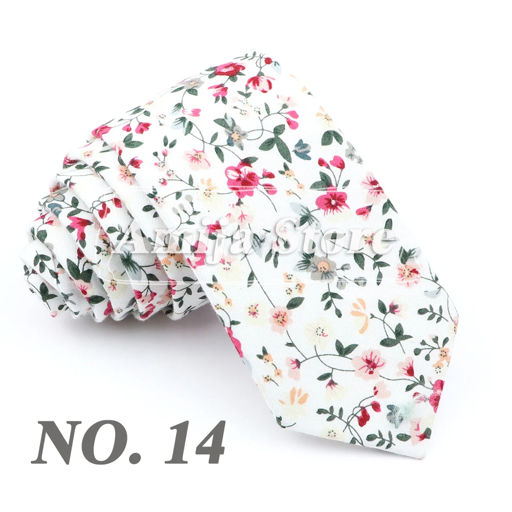 Fashion Floral Baumwolle Krawatte Für Männer Frauen Silm Krawatte Mit Blume Krawatte Für Hochzeit Geschenk Lässige Krawatten Anzüge Romantische Zubehör – Detail 16