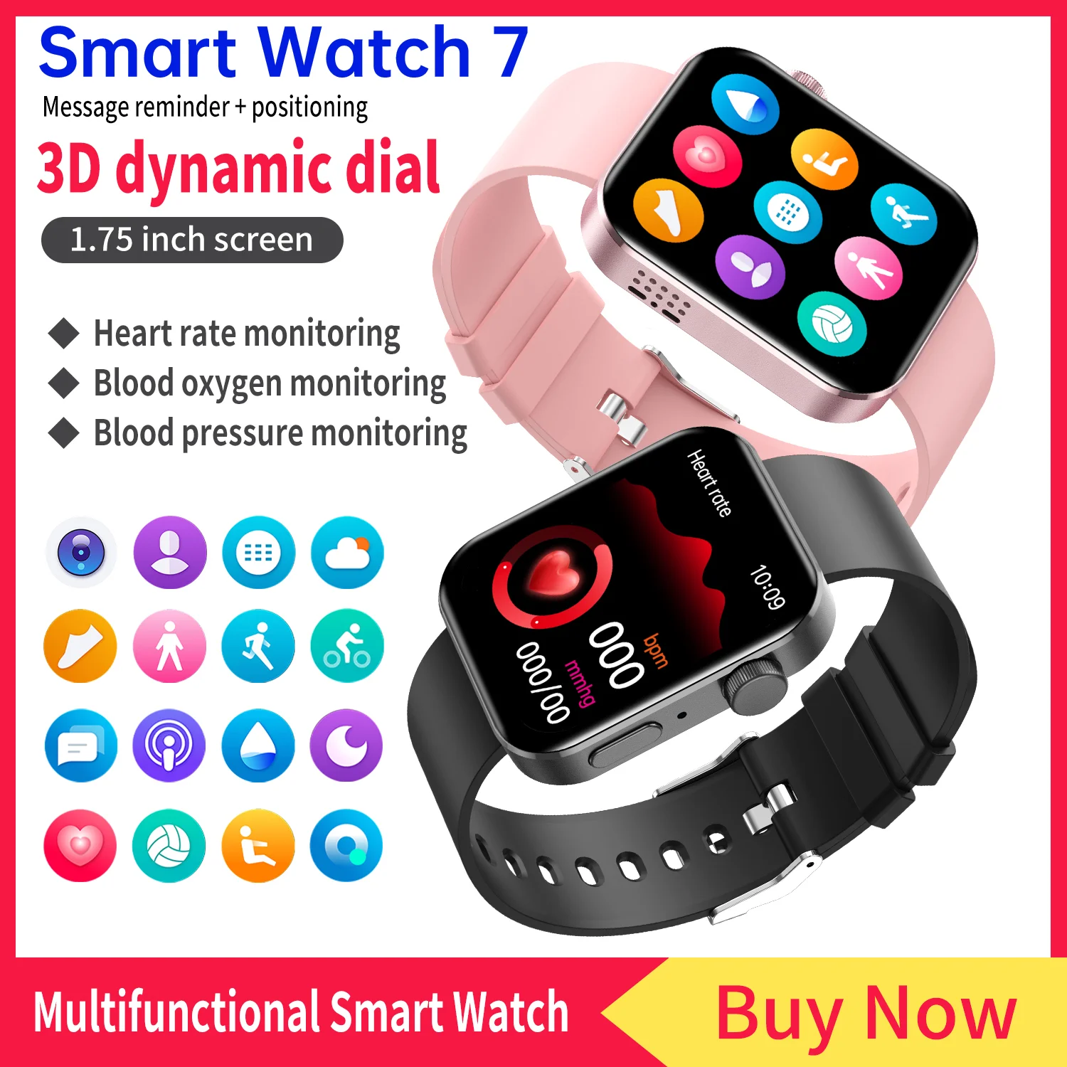 2022 New 1.75 Inch Screen Bluetooth Smart Watch Women Music Sports for Apple Watch Series 7 Smart Watch Men Samsung Galaxy Watch