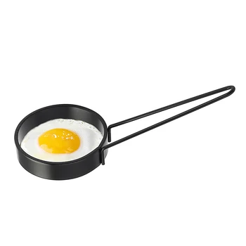 

Round Egg Fryer Mold Egg Cooker Ring Non-stick Fried Egg Boiled Egg Mould with Black Teflon Non-stick Layer Kitchen Tools