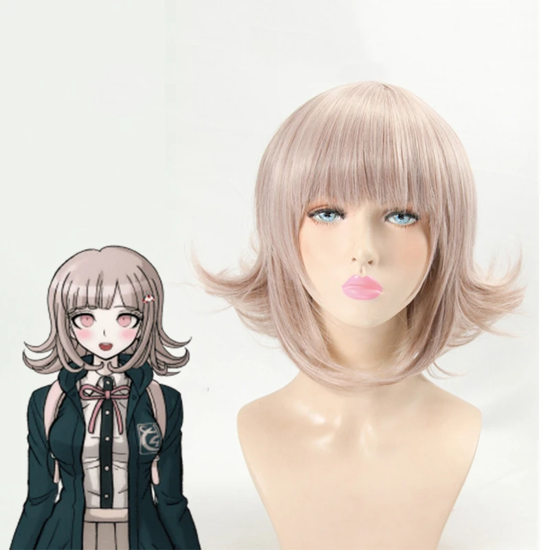 

Anime Super DanganRonpa Cosplay Wig Nanami Chiaki Party Costume Play Wigs Heat Resistant Synthetic Hair for Woman Adult+wig cap
