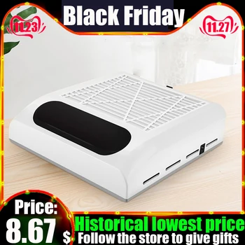 

80W Mute Nail Dust Collector Vacuum Cleaner For Manicures Suction Dust Cleaner Nail Dust Collector Manicure Machine Salon Tools